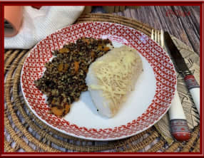 Cabillaud gratiné aux carottes et quinoa