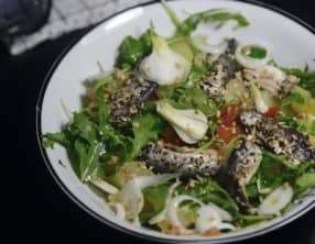 Salade de sardines marinées roquette et pommes de terre