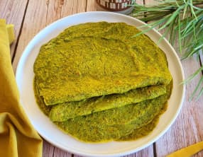 Crêpes aux épinards et à la farine de pois chiches