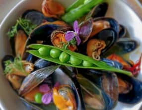 Moules aux petits pois