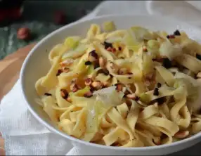 Tagliatelles aux poireaux et sirop d'érable