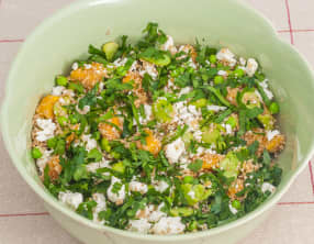 Salade de quinoa et semoule aux légumes printaniers