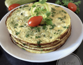 Mini-omelettes aux courgettes, coriandre et chèvre