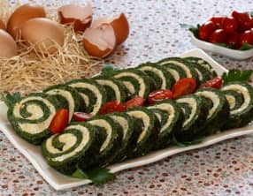 Roulé aux épinards aux oeufs durs