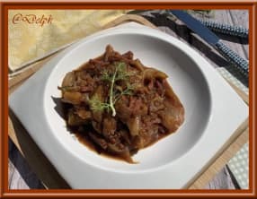 Fenouil braisé et allumettes de bacon