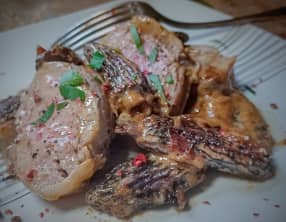 Médaillons de veau et morilles à la crème