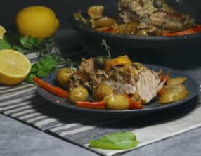 Rôti de veau menthe citron et caprons