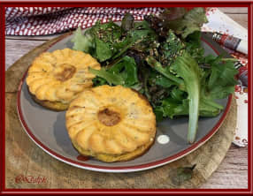 Clafoutis au pesto rosso, coppa et mozzarella