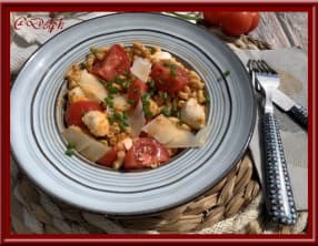 Salade de pâtes au pesto rouge et mozzarella