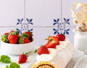 Gâteau roulé à la confiture de fraises