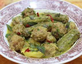 Tajine de courgettes farcies et boulettes frites