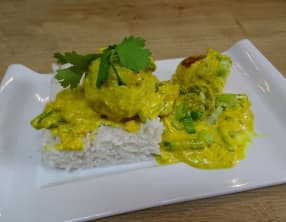 Boulettes de volaille sauce curcuma