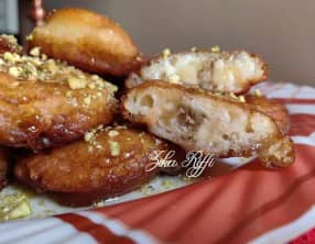 Beignets de banane au miel et pistaches d'Alep