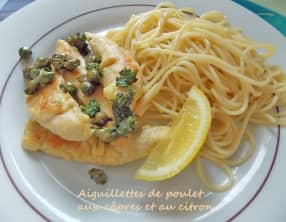 Aiguillettes de poulet aux câpres et au citron