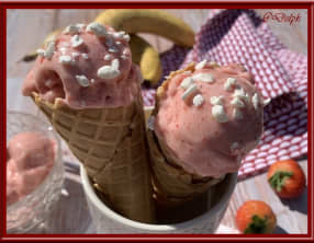 Glace fraises bananes