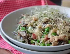 Risotto aux petits pois et champignons
