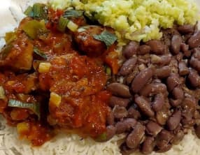 Rougail saucisses, haricots rouges