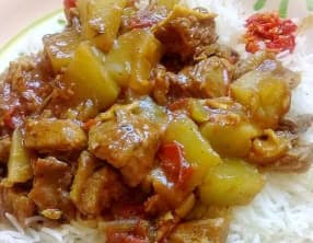 Cari de boeuf au chouchou de la Réunion