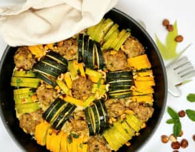 Tian de courgettes au boulettes