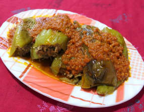 Poivrons farcis de blanc de dinde hachée au parmesan