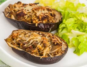 Aubergines farcies aux merguez