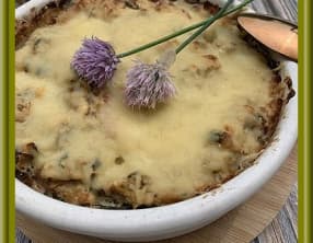 Gratin de courgettes à la ricotta et bacon