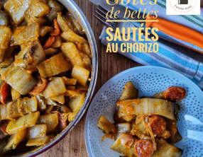 Côtes de bettes sautées au chorizo