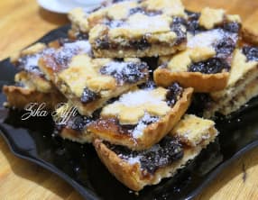 Carrés sablés à la confiture de cerises