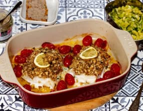 Dos de julienne en croûte d’amandes à la crème d’andouille de Guéméné