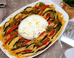 Croustade de légumes à la burrata