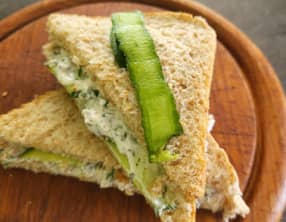 Club sandwich concombre et chèvre frais