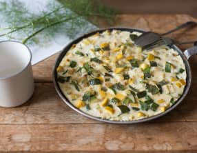 Omelette aux courgettes et à la menthe