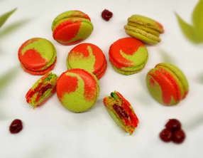 Macarons pistache cerise