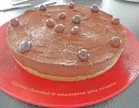 Gâteau chocolat et mascarpone sans cuisson