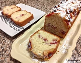 Cake pommes framboises