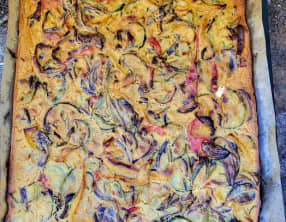 Socca à la farine de pois chiches et légumes