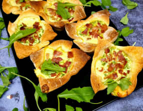 Mini quiches roquette et lard