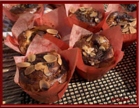 Brioche muffin au chocolat et amandes