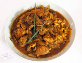 Poulet et chou-fleur, sauce curry