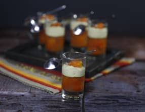 Verrines de tomates en gelée au fromage frais