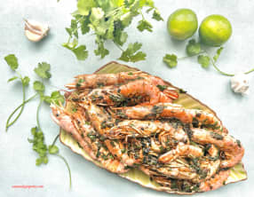 Gambas ail coriandre