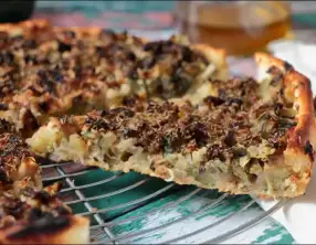 Tarte aux courgettes citron confit et parmesan