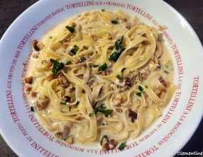 Linguine sauce chèvre et noix