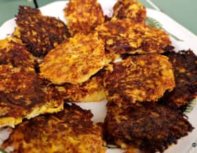 Galettes de courgette aux 2 fromages : mozzarella et cheddar