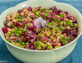 Salade de pois chiches, sarrasin, betterave et petits pois – Kilomètre-0