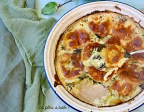 Gratin de chou kale, pommes de terre et scamorza