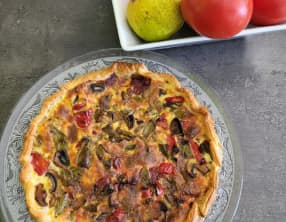 Tarte salée aux poivrons et champignons