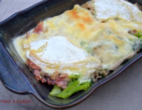 Gratin de crozets au jambon, brocolis et reblochon