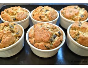 Soufflés de polenta aux champignons et romarin