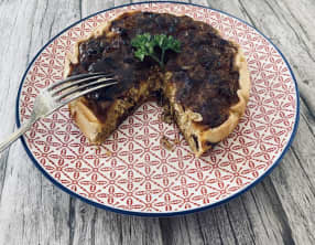 Quiche aux poireaux et à la tome fraîche de l'Aubrac